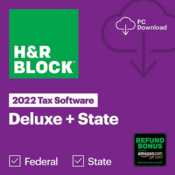 H&R Block Tax Software Deluxe + State 2022 with Refund Bonus Offer...