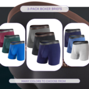 Today Only! 3-Pack Men's Soft Breathable Dual Pouch Boxer Briefs $23.99...