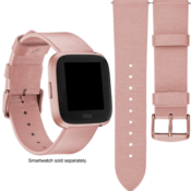 Platinum Leather Watch Band for Fitbit Versa $7.99 (Reg. $34.99) - FAB...