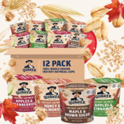 12-Count Quaker Instant Oatmeal Express Cups, 4 Flavor Variety Pack, 1.76...