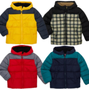 Boys' Winter Puffer Jacket with Hood $10 (Reg. $22.98) - Choose from 7...