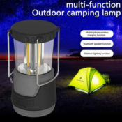 Battery Powered Integrated LED Outdoor Lantern with Bluetooth Speaker $19.99...