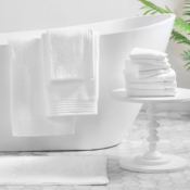 10-Piece Hotel Style Egyptian White Cotton Towels $15 (Reg. $28) - 2 Bath...