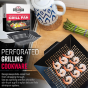 12 x 12 Grillman Heavy-Duty Perforated Non-Stick Grill Pan with Handles...