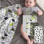 4-Pack Gerber Baby Boy Flannel Blankets (Camo Dinosaur) $5 (Reg. $9.64)...