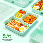 50-Pack 3-Compartment BPA-Free Meal Prep Containers  $22 After Code (Reg....