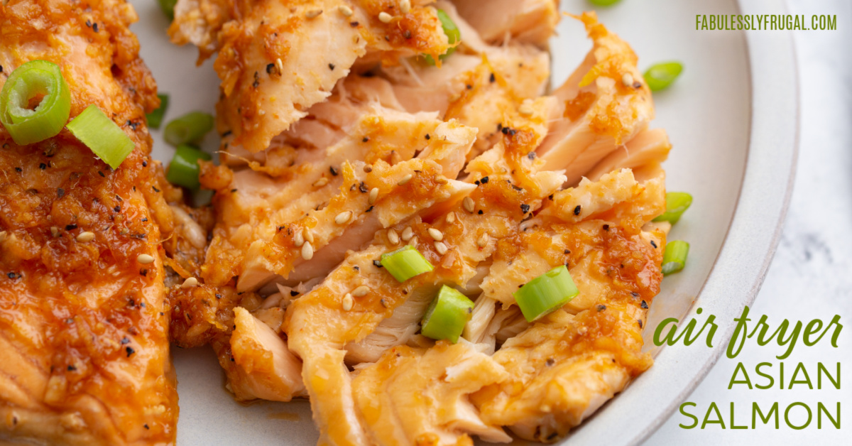 air fryer asian salmon on a plate