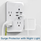 9-in-1 USB Outlet with Night Light,5 AC Outlet Splitter and 4 USB Ports...