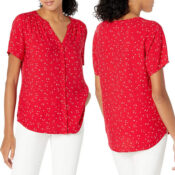 Amazon Essentials Women's Short-Sleeve Woven Blouse (Red/Leaf) $10.90 (Reg....