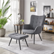Upgrade your living space with this Easyfashion Chair & Ottoman Set...