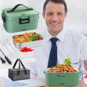 Electric 75W 1.8L Heated Lunch Box Set $21.99 After Coupon + Code (Reg....
