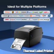 Print quick and easy, high-quality shipping labels with Thermal Label Printer...