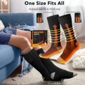 Upgraded Rechargeable Electric Heated Socks $30 After Code (Reg. $70) +...