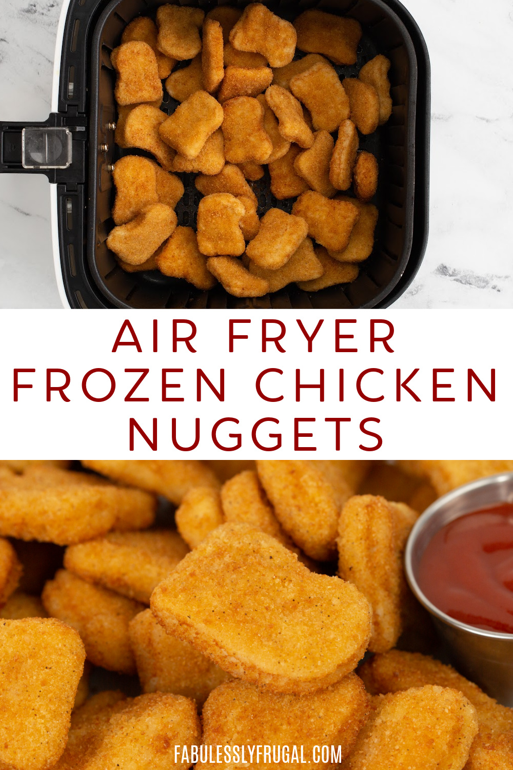 air fryer frozen chicken nuggets pinterest image