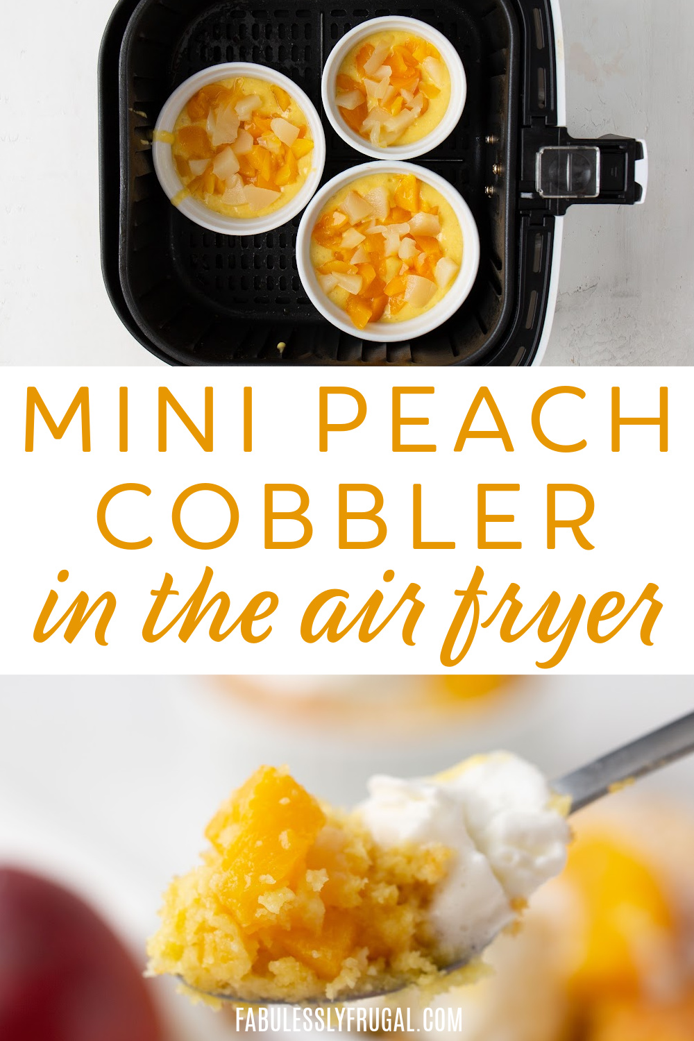 mini peach cobbler in the air fryer