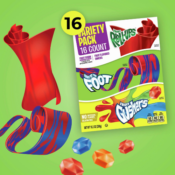 Fruit Roll-Ups, Fruit by the Foot, Gushers 16-Count Variety Pack Fruit...