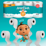 16 Mega Rolls Angel Soft Toilet Paper $10.56 (Reg. $13.05) - 66¢/ 320-Sheet...