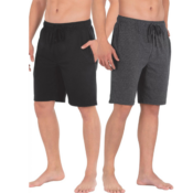 2-Pack Fruit of the Loom Men's Mesh Knit Pajama Shorts with Pockets $14.98...