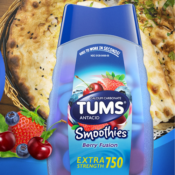 FOUR Bottles of 140-Count TUMS Smoothies Extra Strength Antacid Tablets...