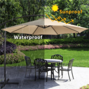 Get comfortable, sun-safe shade with SmileMart 10 Foot Patio Umbrella,...