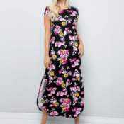 Spring Floral Maxi Dress With Side Slits $16 Shipped Free (Reg. $53) -...