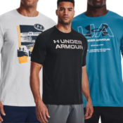 Under Armour Men's Wordmark Paint Drops Short Sleeve Tee from $8.38 After...