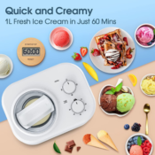Create delicious, creamy ice cream in your own home with 1.05-Qt Ice Cream...