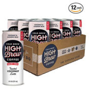12-Pack Cold Brew High Brew Coffee, Toasted Coconut Latte as low as $16.08...