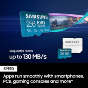 Samsung Evo Select 256GB microSDXC Memory Card with Adapter $14.99 (Reg....