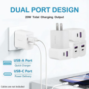 5-Pack 20W Dual Port Fast USB-C Wall Chargers $19.99 After Coupon (Reg....