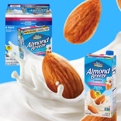 6Count Almond Breeze 32Ounce Dairy Free Almondmilk, Unsweetened