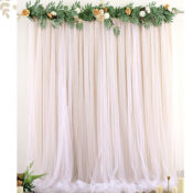 Champagne Tulle Backdrop Curtains, 5x7-Feet $26.59 After Coupon (Reg. $28)...