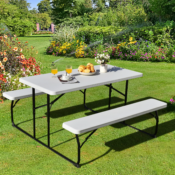 Costway Foldable Portable Picnic Table Bench Set $125.99 Shipped Free (Reg....
