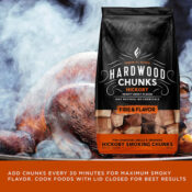 Fire & Flavor Hickory Wood Chunks for Smoking and Grilling, 3.5-Lbs...