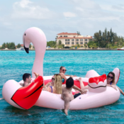 Inflatable Flamingo Floating Island w/ Air Pump $99.79 After Coupon + Code...