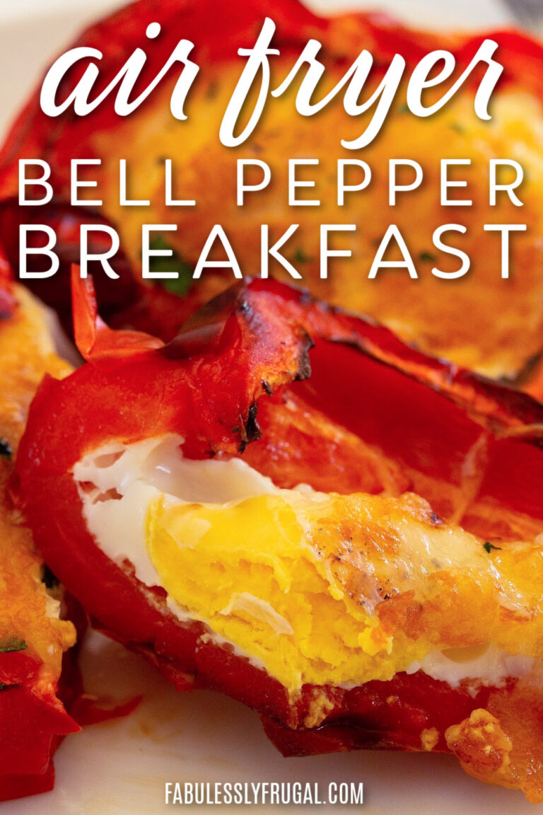 Air Fryer Stuffed Bell Pepper Breakfast Recipe Fabulessly Frugal