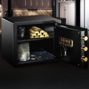 Protect your valuables with this 1.2 Cubic Feet Wall-Mounted Cabinet Safe...
