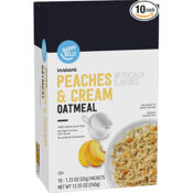 10-Pack Happy Belly Instant Oatmeal, Peaches & Cream as low as $1.85...