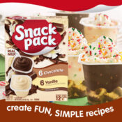 FOUR Boxes of 12-Count Snack Pack Chocolate and Vanilla Pudding Cups Family...