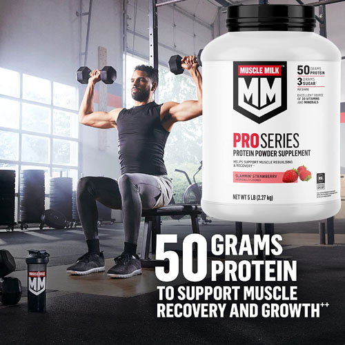 28 Servings Muscle Milk Pro Series Protein Powder, Strawberry, 5 Pound