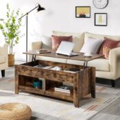47.5in Lift Top Coffee Table with Hidden Compartment, Rustic Brown $79.99...