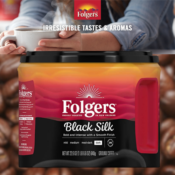 6-Pack Folgers 22.6-Ounce Black Silk Dark Roast Coffee as low as $32.36...