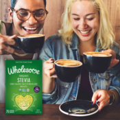FOUR Boxes of 75-Count Wholesome Organic Stevia Sweetener Blend as low...