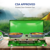 Flame King 3-Burner Portable Camping Stove Grill with Toast Tray $45.70...