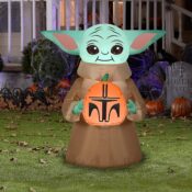 Gemmy Airblown The Child with Pumpkin Star Wars, 3.5 ft Tall $23.97 After...