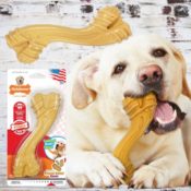 Nylabone Large Power Chew Curvy Dental Dog Chew Toy, Peanut Butter $9.38...
