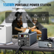 Experience the freedom of portable power with Powdeom 155Wh Portable Power...