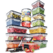Set of 16 Chef's Path Airtight Food Storage Containers with Snap Lids $24.59...