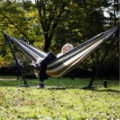 Vivere Double Cotton Hammock with Space Saving Steel Stand $69.43 Shipped...