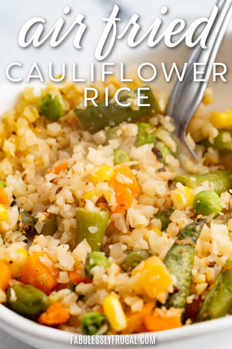 Air Fried Cauliflower Rice Recipe - Fabulessly Frugal